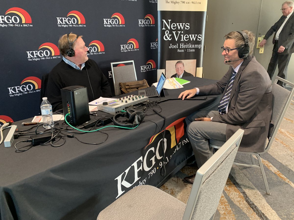FMWFChamber's tweet image. It has been a high energy and enlightening morning at the  Economic #MidwestSummit. Pictured: @JoelKFGO with Fannie Mae’s Senior VP Dr. Doug Duncan. We are looking forward to the rest of these important presentations &amp;amp; conversations. Sponsors @BremerBank &amp;amp; @CassCountyElec