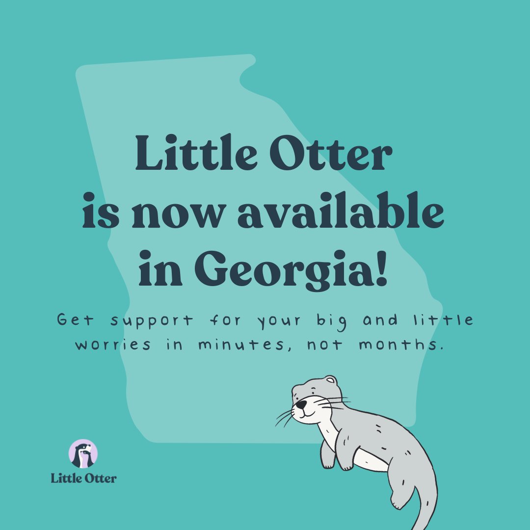 📣 Calling all caregivers and families in #Georgia! We are thrilled to announce that Little Otter is now available in your state. We can’t wait to meet you and your little ones. ⁣⁣#KidsMentalHealth #OnlineTherapy 

littleotterhealth.com