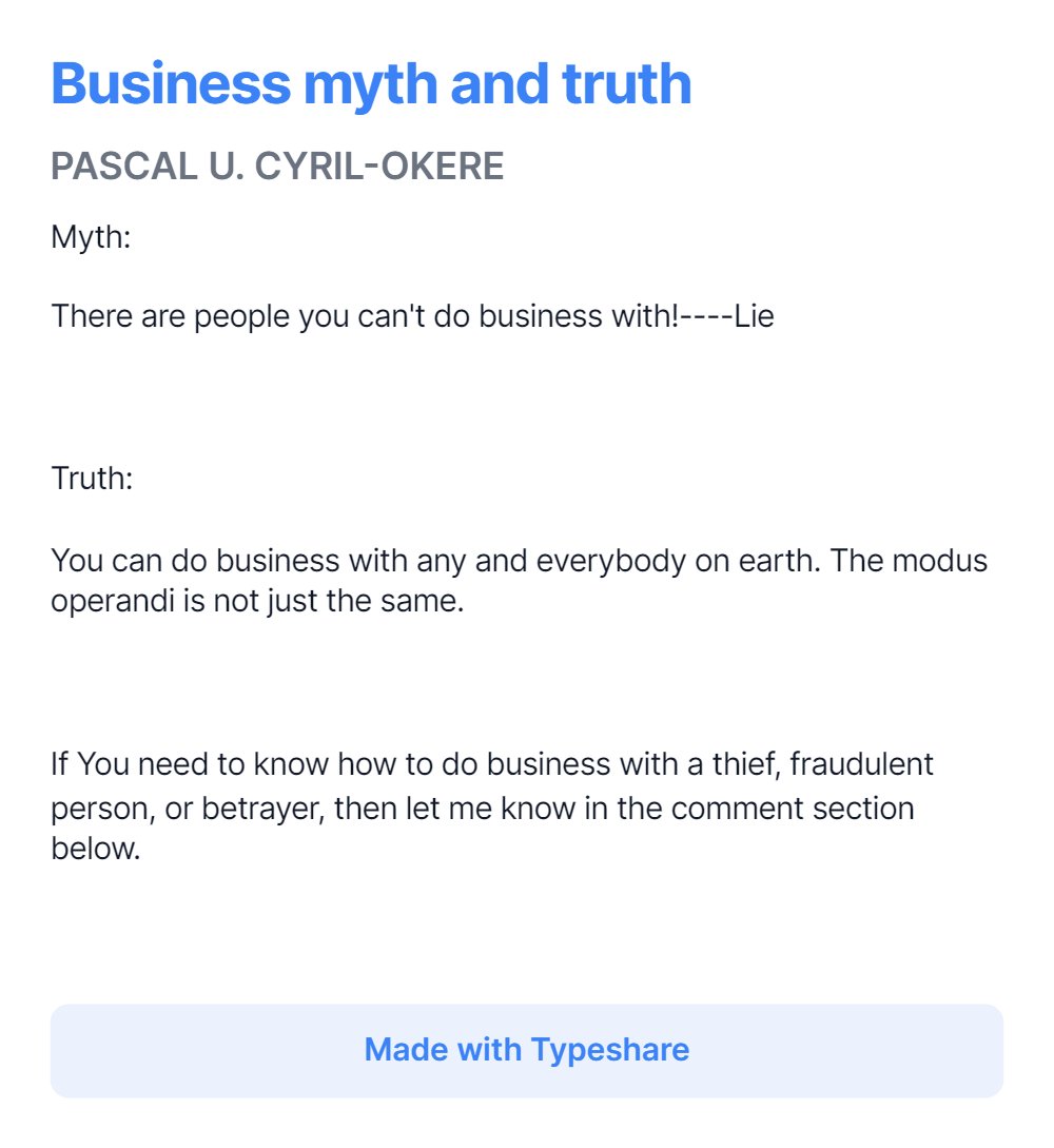 PascalAlphabet's tweet photo. Business myth and truth https://t.co/PPWeZi9oKB