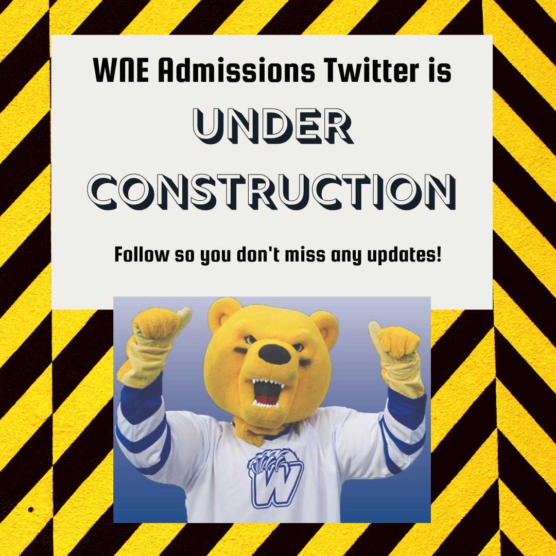 Its been awhile...WNE Admissions Twitter is getting a new look! Follow so you don't miss any new content or updates!