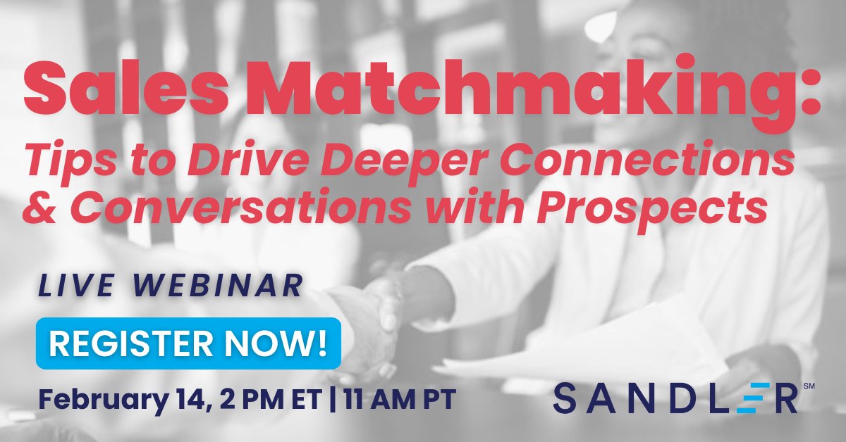 SandlerSimon's tweet photo. Join us for this upcoming webinar designed for salespeople in the SMB space, this webinar will teach ready-to-use tactics that attendees can implement immediately within their day-to-day sales process. Ready to take a deeper dive? https://t.co/rzwIpz5GfL https://t.co/eHIn4cyzKT