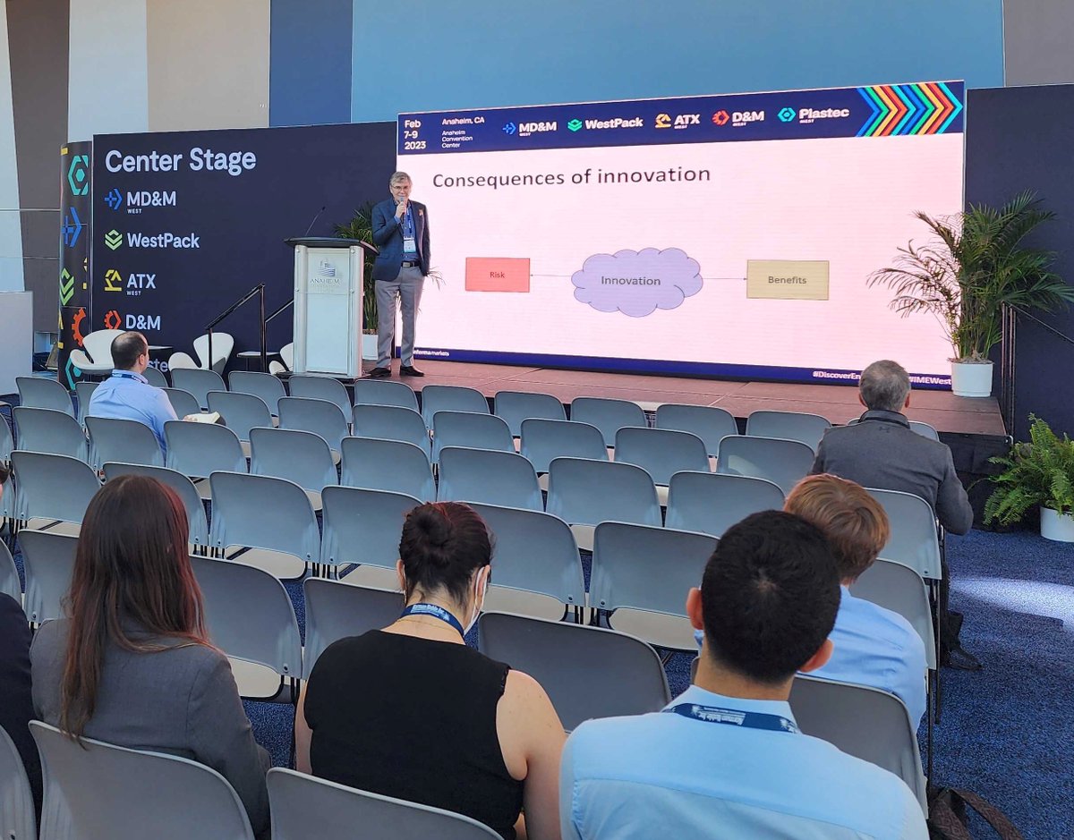 velentium's tweet image. We&apos;re having a great time at #IMEWest! Yesterday, Chris Jensen gave a Center Stage presentation about #innovating in a risk-averse industry, and Dan Purvis gave a conference presentation on simplifying the #medicaldevicedesign process. Stop by our booth #1872 today! @IME_Events