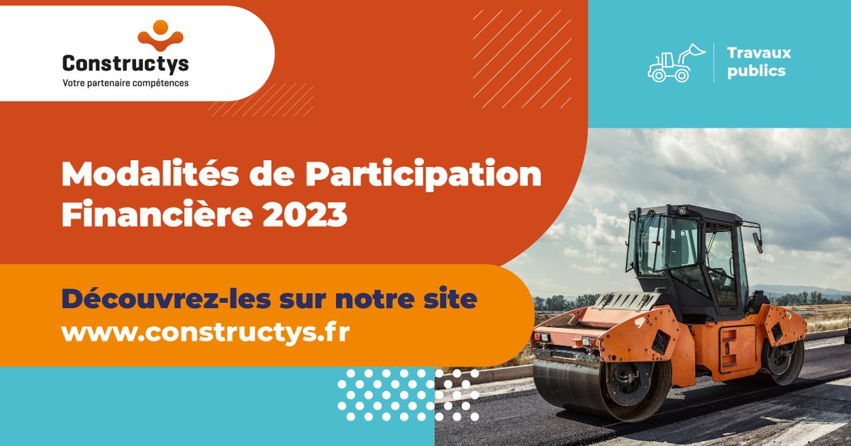 Constructys_'s tweet photo. [#Financement #Formation2023]
📢 Entreprises des #TravauxPublics, vous avez un projet de formation ?
Découvrez les modalités de participation financière de l’année 2023 !
En savoir + 👉 https://t.co/1rYgcyaJeJ

#Construction #Alternance #DeveloppementDesCompetences
@Constructys_ https://t.co/LLHXMscDQ1