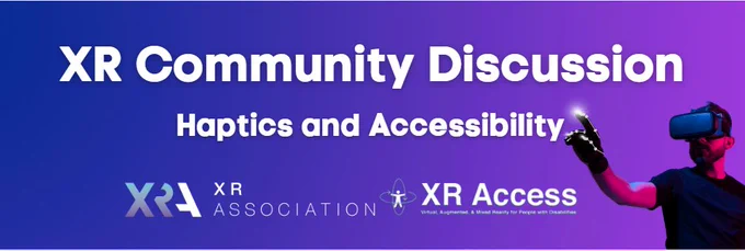 XR Community Discussion in white font on a blue and purple hued background