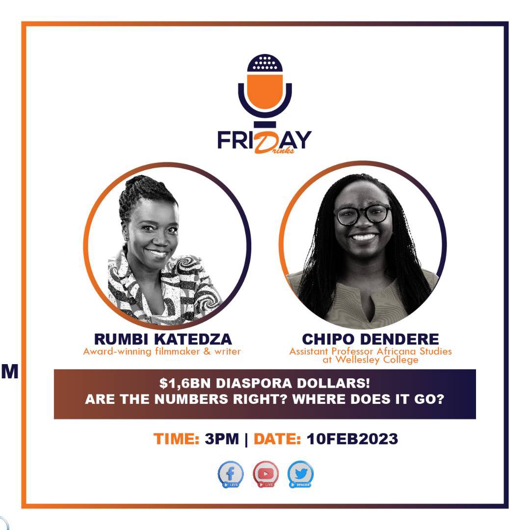 fridaydrinks_'s tweet photo. Diaspora Dollars: are we making the most of them?  https://t.co/jhymNZufe1 @ZfnCapital @baba_nyenyedzi @GeorgeNhewe @rufarogz @dziya_mya Our guests are: @drDendere &amp;  @RumbiKatedza https://t.co/1pns2eYQho