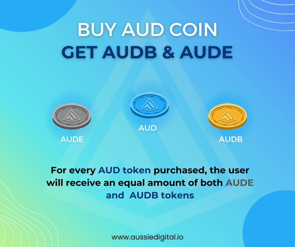 aussie_digital's tweet photo. #AussieDigital
With every AUD purchase, the user will receive equal amounts of both AUDE and AUDB, doubling their potential profits.
#AUDE #AUDB #AussieDigitalEcosystem https://t.co/1ckreSAvgR
