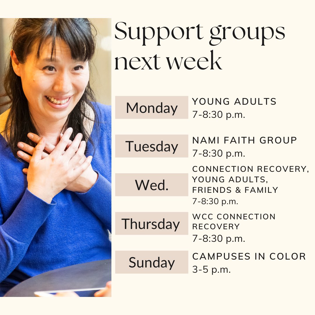 #Supportgroups next week - learn more: namiwc.org/monthly-events/