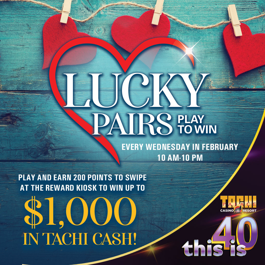 TODAY play to earn 200 points to swipe 💳 at the Reward Kiosk to win up to $1,000 in Tachi Cash! 💰 #TachiPalace #ThisIs40