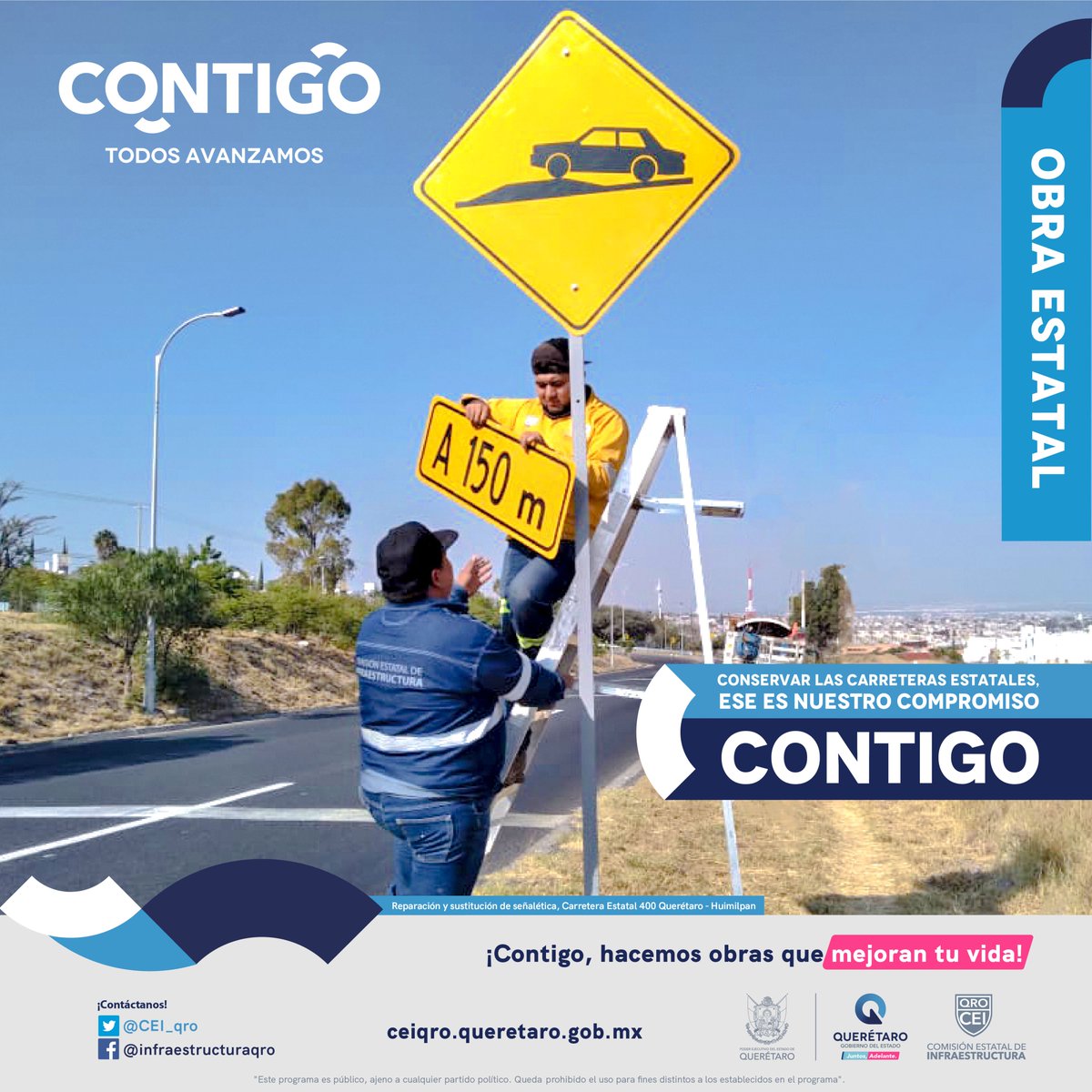 CEI_Qro's tweet photo. A diario trabajamos para mantener la Red Estatal Carretera en buen estado.

¡Nuestro compromiso es contigo!

#CONTIGO 🤝
#SomosCEI💪
#SectorObrasPúblicas 👷‍♀️👷 https://t.co/pmcsR3inKb