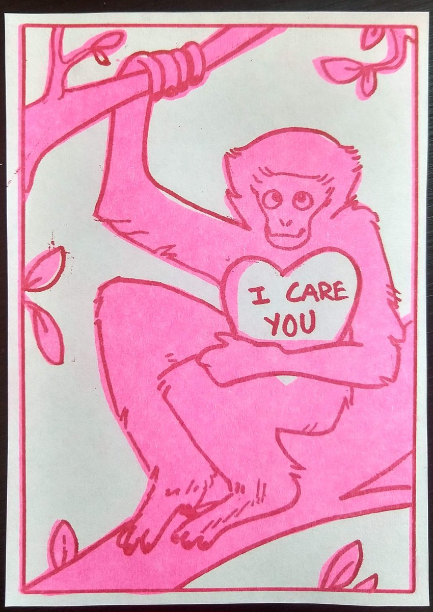 sennamatic's tweet photo. Some gibbon themed riso valentines I made a few years ago! I still like these https://t.co/JehcScAVhe