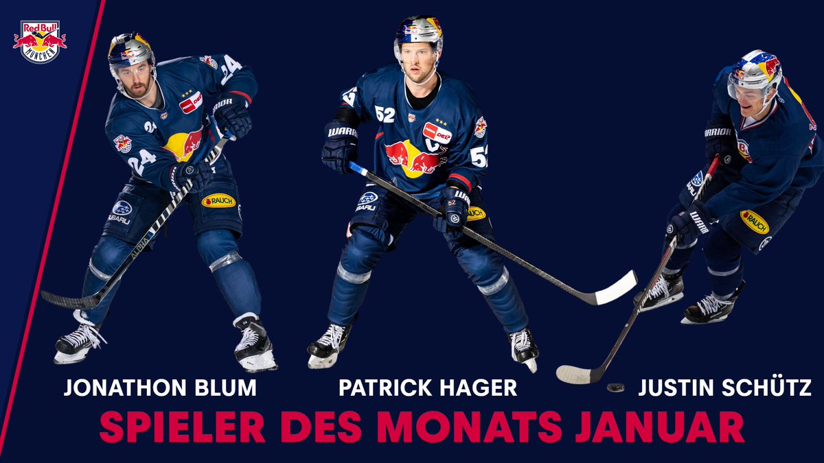 RedBullMuenchen's tweet photo. Welcher dieser drei Kandidaten hat euch im Januar am meisten überzeugt? 
@JonBlum7, Patrick Hager oder @justinschuetz10?🤔

Schreibe uns jetzt das Wort „MVP“ via DM, stimme für deinen Favoriten und gewinne mit etwas Glück ein Fantrikot der Red Bulls.🍀 https://t.co/grj9CoV2Qt