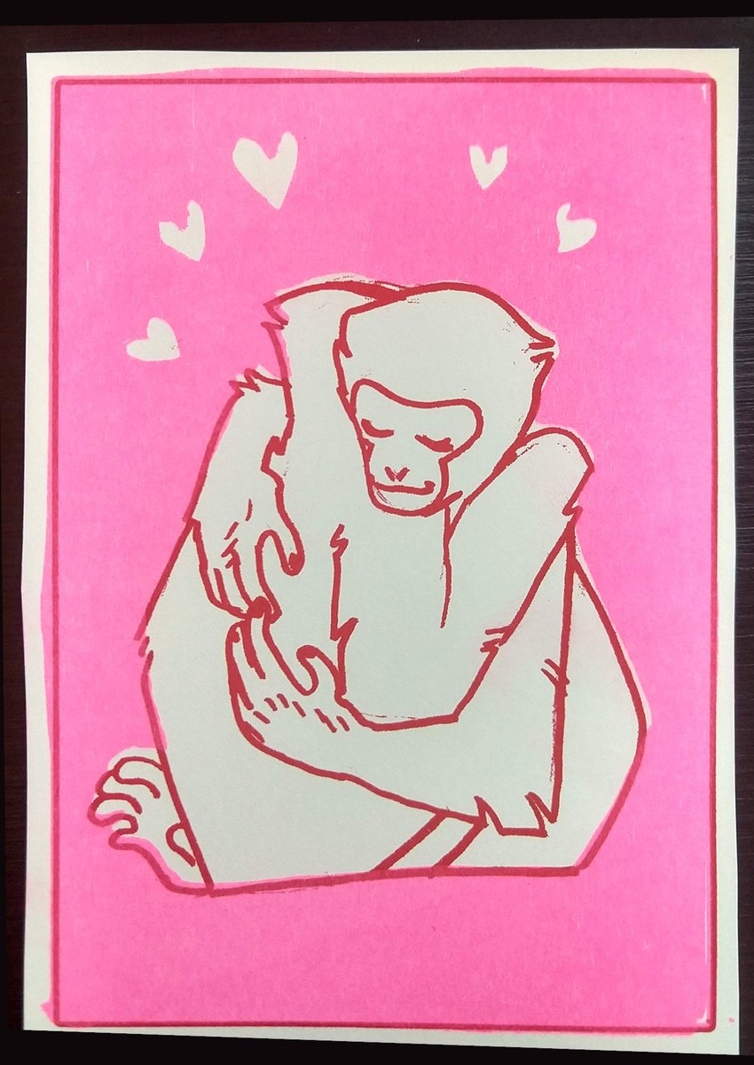 sennamatic's tweet photo. Some gibbon themed riso valentines I made a few years ago! I still like these https://t.co/JehcScAVhe