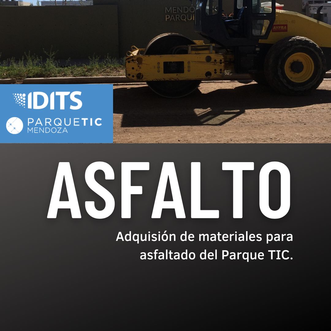 IDITS llama a un concuso público que tiene por objeto la Adquisición de materiales y/o insumos para el asfaltado de calles del <a href="/ParqueTIC/">Mendoza TIC Parque Tecnológico</a>
Cada oferente deberá hacer llegar su oferta a licitaciones@idits.org.ar hasta el miércoles 15/02/2023.
Más info ⬇️
bit.ly/3JSEUkW