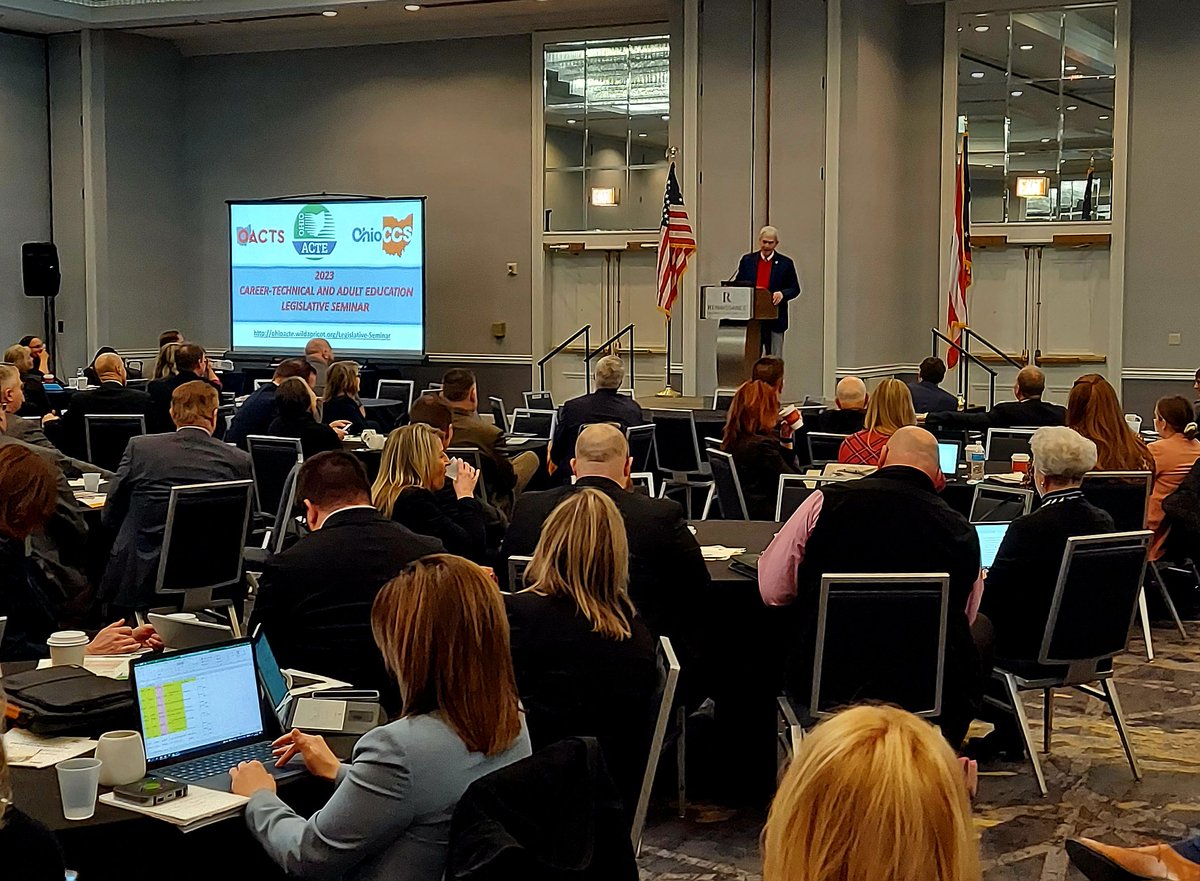 Chancellor Gardner talked about the state budget & the vital role career tech plays in preparing #Ohio's future workforce during a.m. remarks at the @OhioACTE conference. @OhioCCS_CTE @OhioACTS #OhiosTime #CareerTechOhio