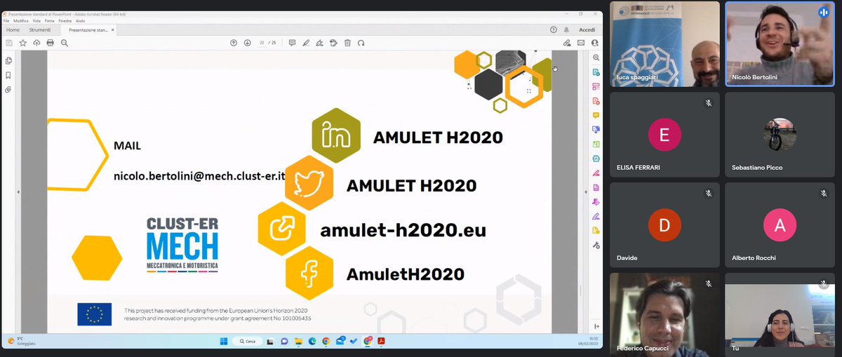 Rei_innova's tweet photo. Eccoci alla presentazione del progetto #AMULET con Nicolò Bertolini e Federico Capucci del @ClusterMech 
<< Grande opportunità per entrare in contatto con grandi imprese europee e creare partnership tecnologiche con altre PMI europee>>
Bando e dettagli👉 https://t.co/t2ZBpdYCoy https://t.co/XhLPSloRtm