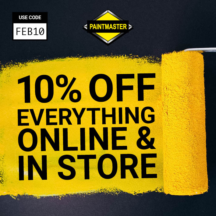 ⭐️10% OFF EVERYTHING IN FEB ⭐️
Don’t miss out on our great February savings discount running for the rest of the month! 👍🏼
Available online and instores! 
Just visit 👉🏽 paintmaster.co.uk from today use the code FEB10 at checkout!! 
#discount #paint #emulsion