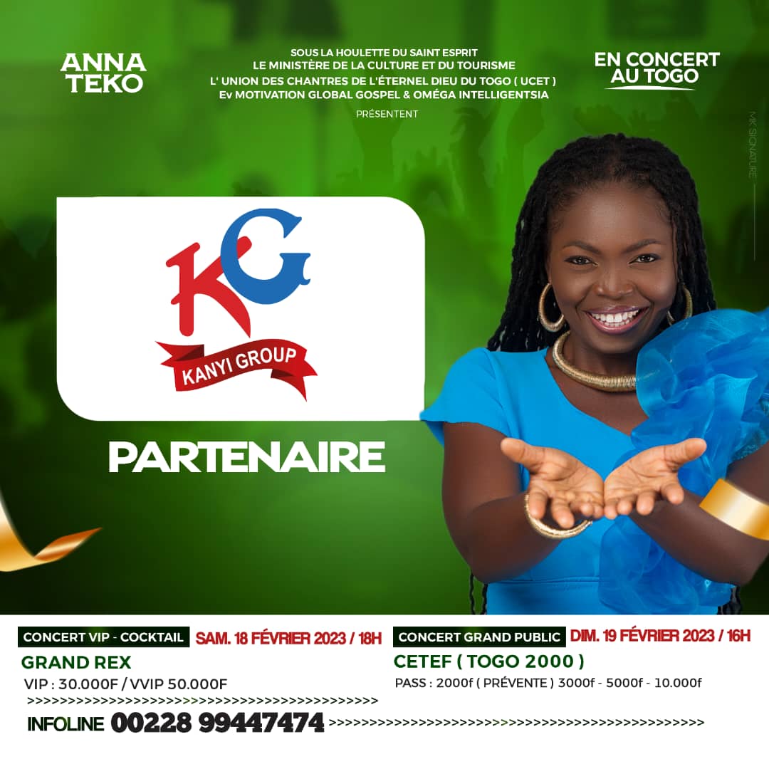 Le grand concert attendu par le public se prépare avec sérénité. <a href="/AnnaTeko/">Anna Teko</a> sera des nôtres pour des moments de joie. Ne manquez pas ce concert en mode VIP ou grand public. Commandez vos tickets et faites vous livrez par <a href="/KanyiExpress/">KANYI EXPRESS</a>