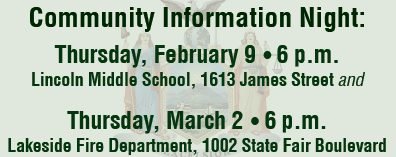 What are your plans for tomorrow (Thursday) night? Are you joining my Community Information Night?