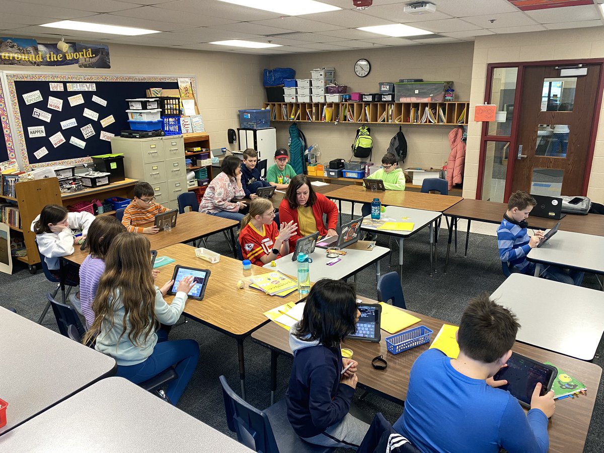 5th and 6th graders are running lines of Python to compute areas of shapes with local CS professor!