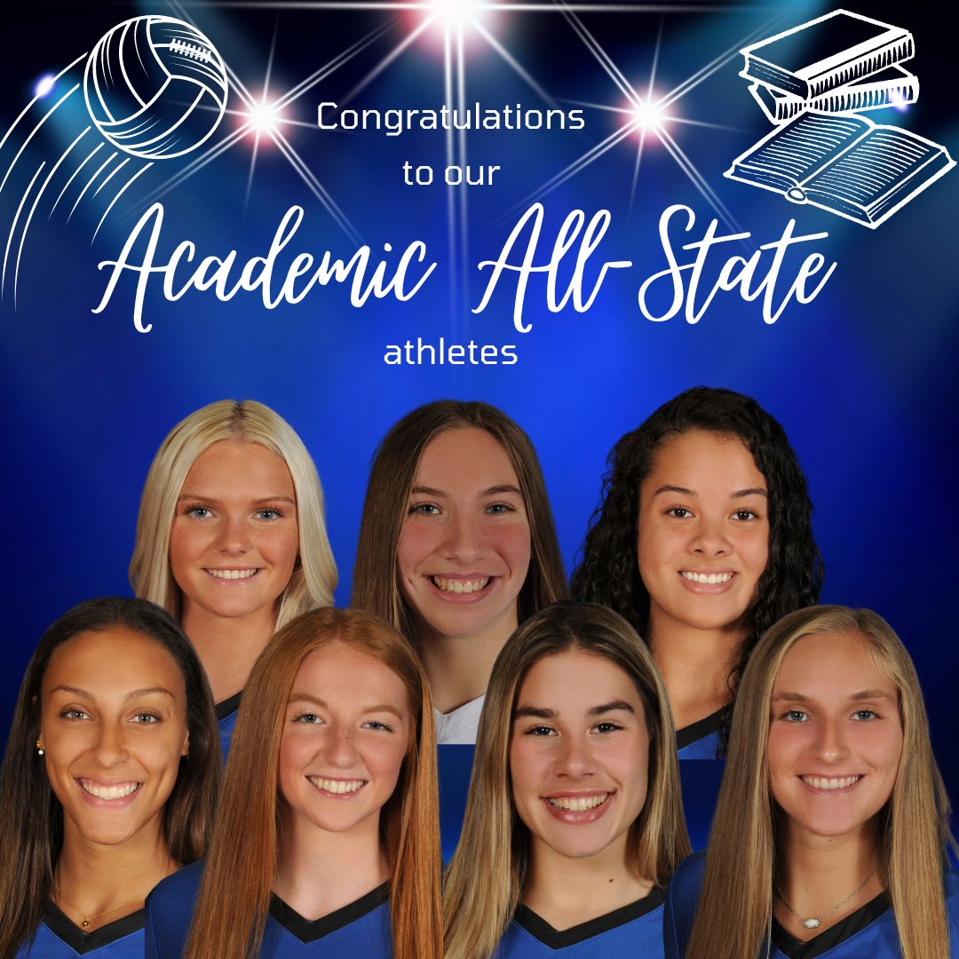 When excellence in the classroom and on the court meet, you have Academic All-State! 📚🏐 Congratulations to our athletes Phoenix St. Louis, Abigail Mullen, Aisha Aiono, Brooklyn Young, Grace Toney, Jocelyn Renfro, and Ashley Mullen on this honor! #HardWorkPaysOff