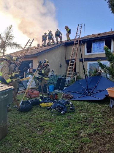 CERLASD's tweet photo. Cerritos Deputies along with LA County Fire are on scene of a residential fire on the 13200 block of Semora Place.All occupants had evacuated upon our arrival and there are no reported injuries to residents. #residentialfire #housefire #firstresponders #lacountyfire https://t.co/R9VARWMwyh