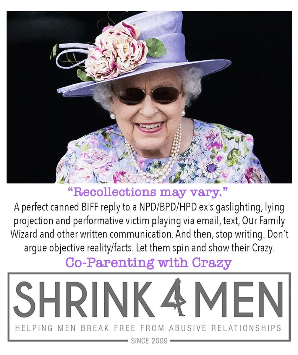 shrink4men's tweet photo. #BIFF communication is an important part of #ParallelParenting with a #narcissist, #borderline or #histrionic ex. In case you haven’t noticed, the #BPD, #NPD, #HPD parent frequently uses tests, emails, #OurFamilyWizard and/or #TalkingParents messages to #lie, #gaslight, #project, https://t.co/bJLL9WPts3
