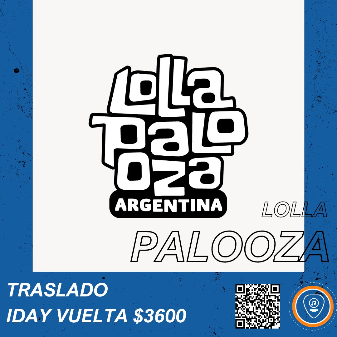Fonobussrl's tweet photo. @lollapaloozaar estará este 17, 18 y 19 de Marzo en @HipodromoSI TE LO VAS A PERDER? Link en el código QR para compra online https://t.co/8D5J8aRJSk