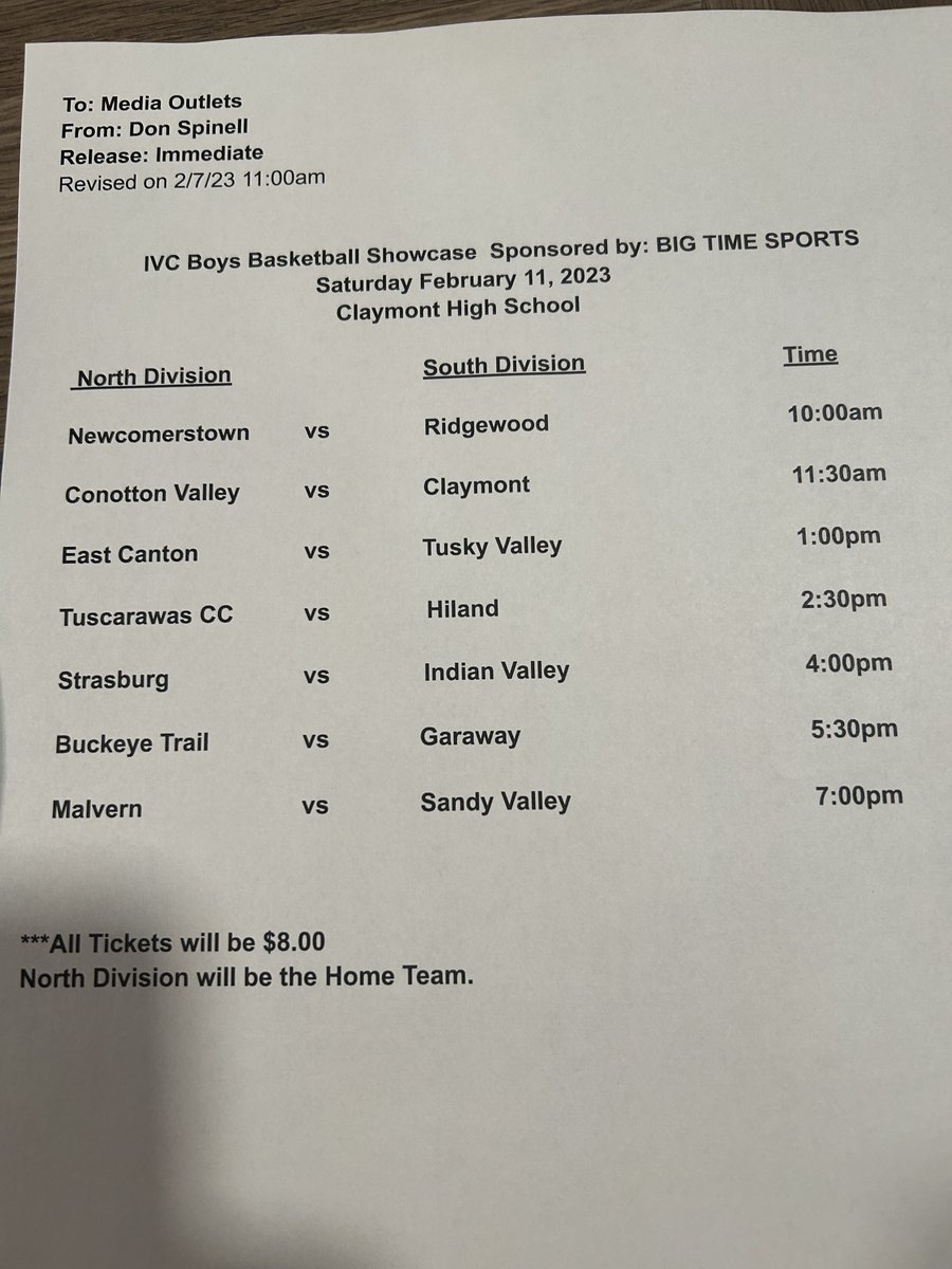 Below is the new schedule we will use this Saturday at Claymont. This reflects and rewards all the schools who had great years playing in the last two games!! And matchups we want to see! #bringonthecompetition