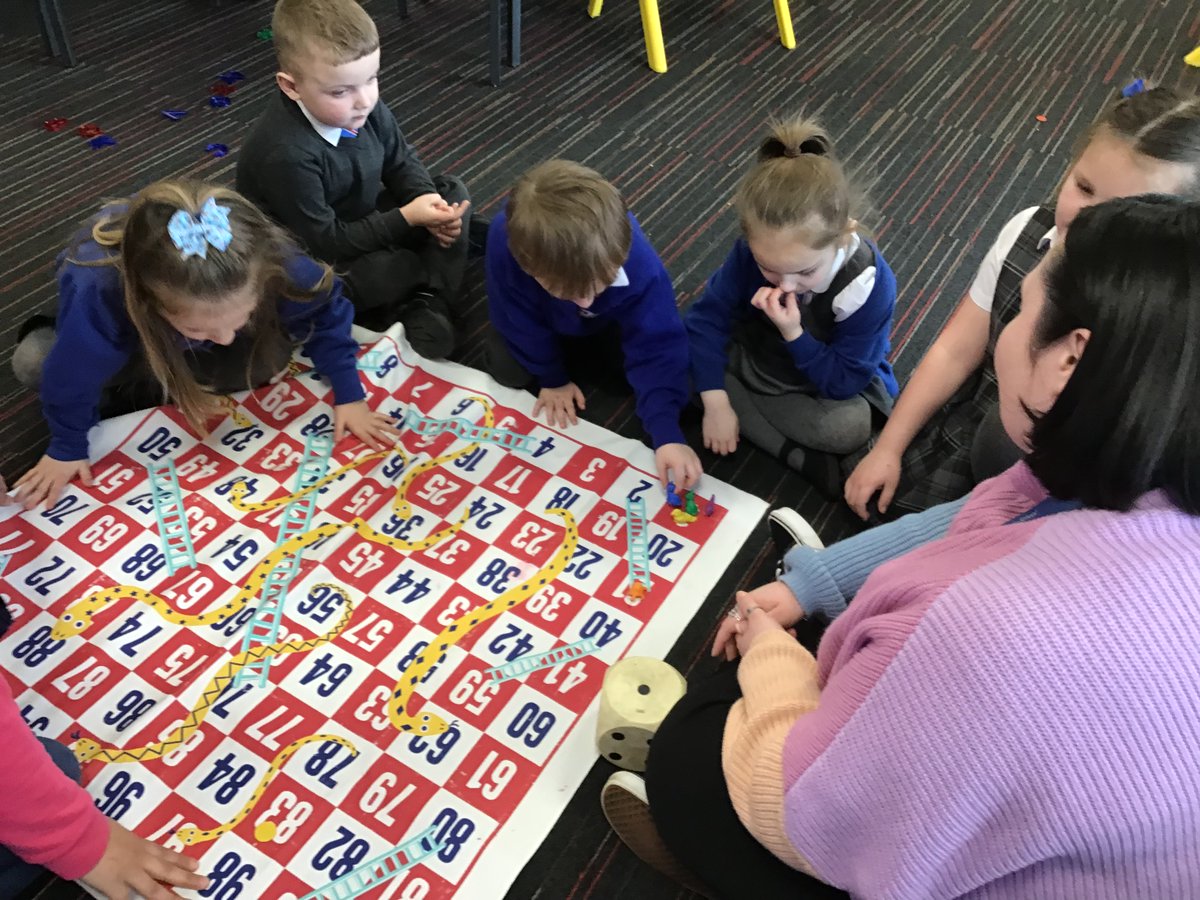 Blairdardiepri's tweet photo. P1b have been learning to add numbers by counting on in lots of different ways; from jumping along large number lines, to counting on smaller ones and even playing snakes and ladders! #learningthroughplay #glasgowcounts #playingwithmaths https://t.co/6Cdp0y1gon