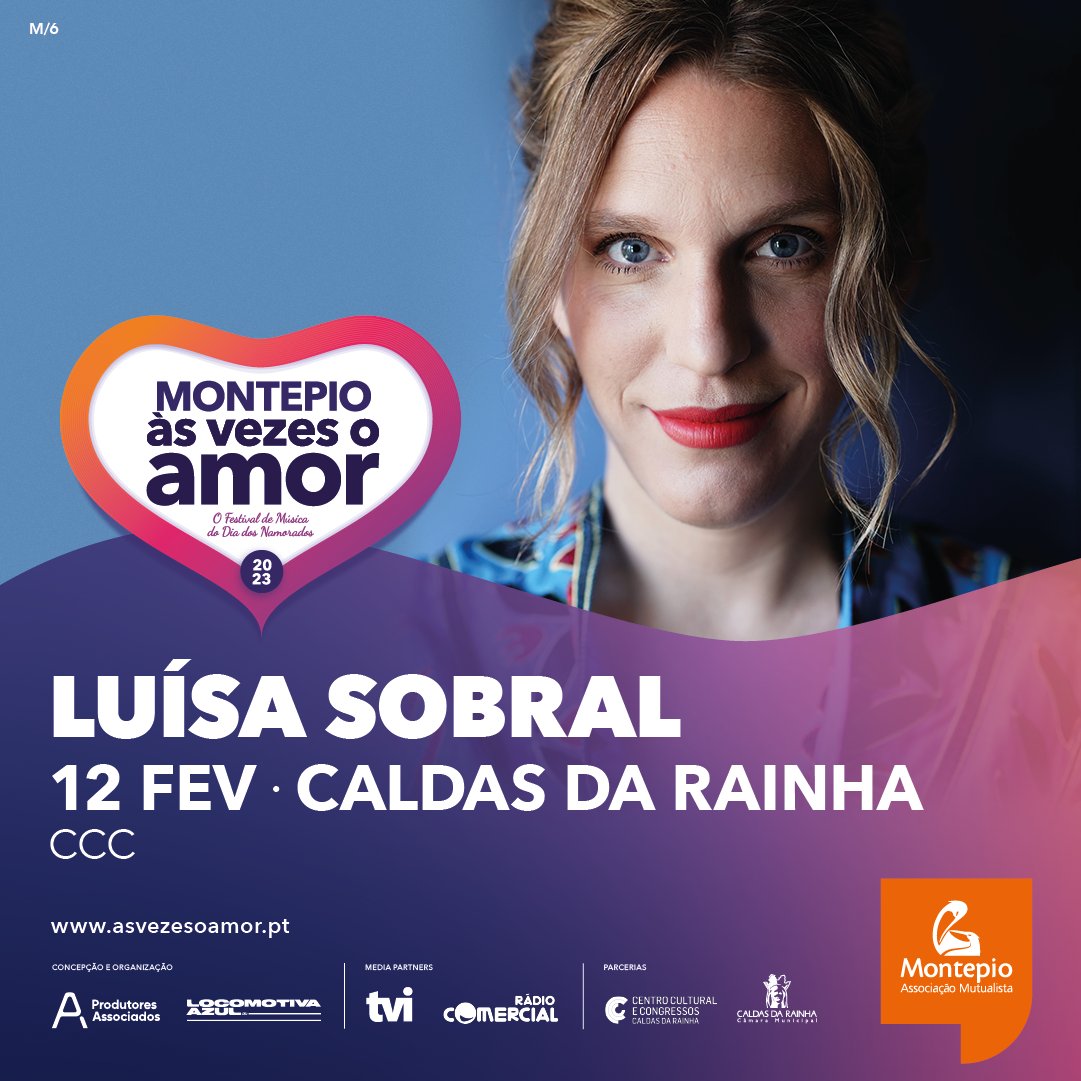 ⚠️‘DanSando’, o novo álbum de Luísa Sobral, está prestes a chegar às Caldas da Rainha! 👉 Próximo Domingo, dia 12, no CCC, num concerto integrado no festival Montepio às Vezes o Amor. Bilhetes: bit.ly/40DlEh9

#LuisaSobral #CaldasdaRainha