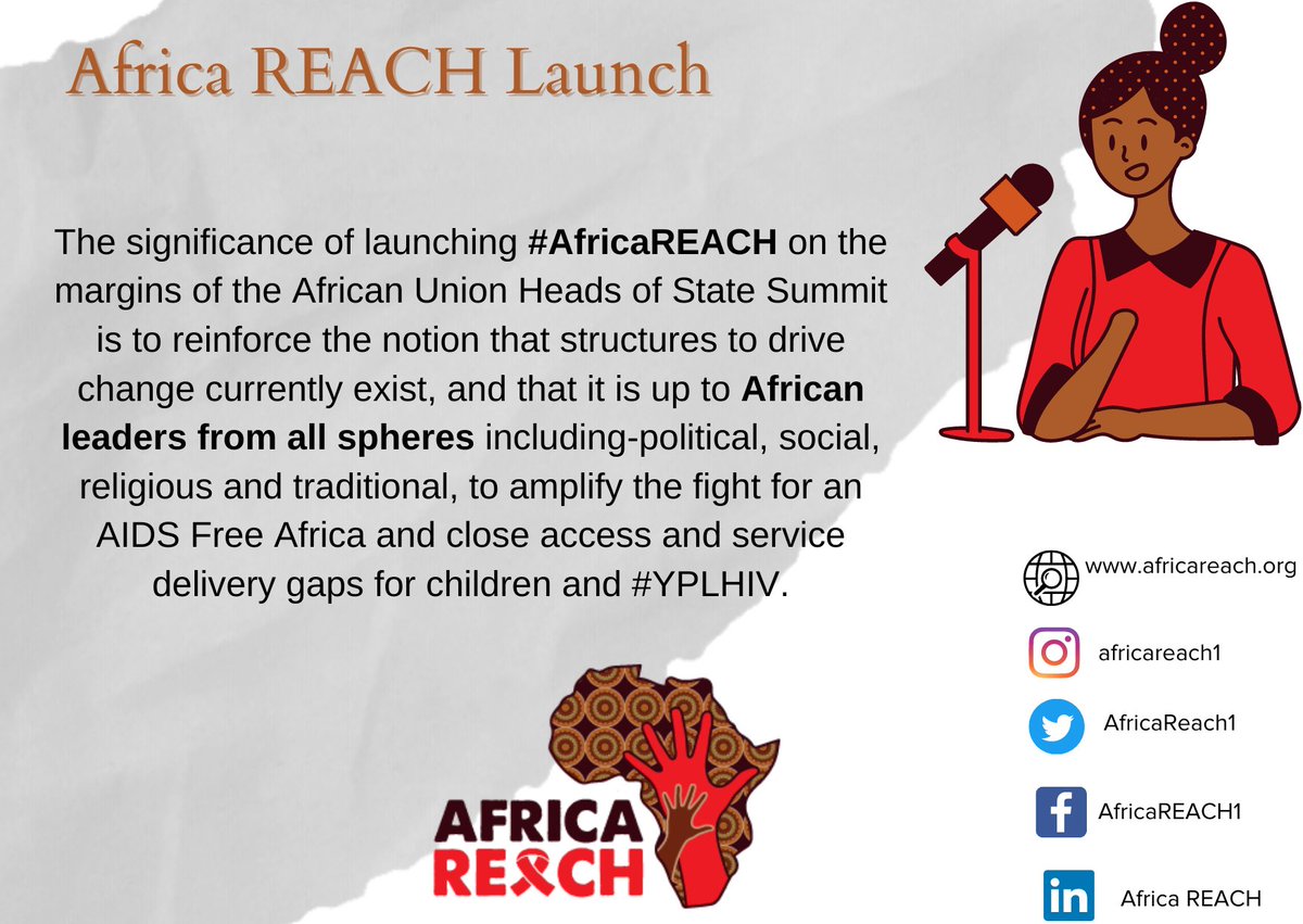 Friends of #AfricaREACH understand that the opportunities necessary for creating new momentum and accountability in the paediatric and youth HIV response sit within continental, regional and national political contexts. 
#EndingAIDS #AfricaREACHLaunch