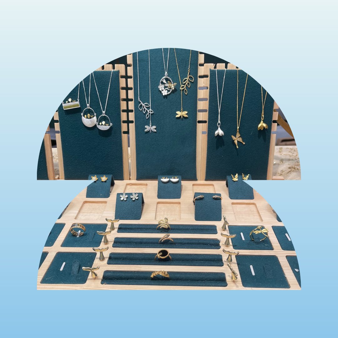 Beautiful unique nature inspired jewelry made of hypoallergenic sterling silver and 18K gold in booth # 1531 @officialgratinsta.  #nynow #jewerly #nature #fashion #accessories