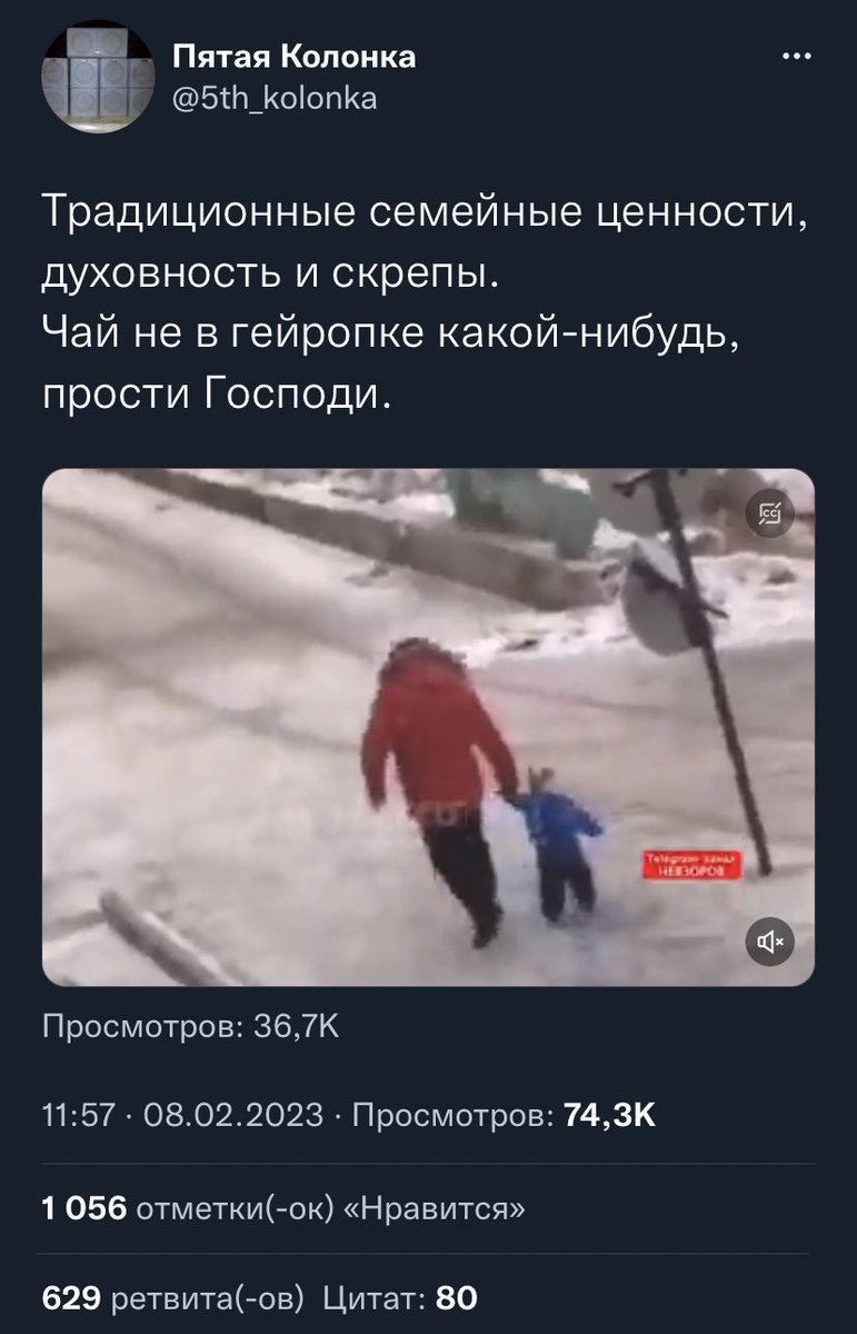 Невзоров и его верные фанаты нашли видео, на котором мужчина пинает по земле ребёнка.

Произошло это, правда, 5 лет назад в столице Киргизии, но кого волнуют такие нюансы…