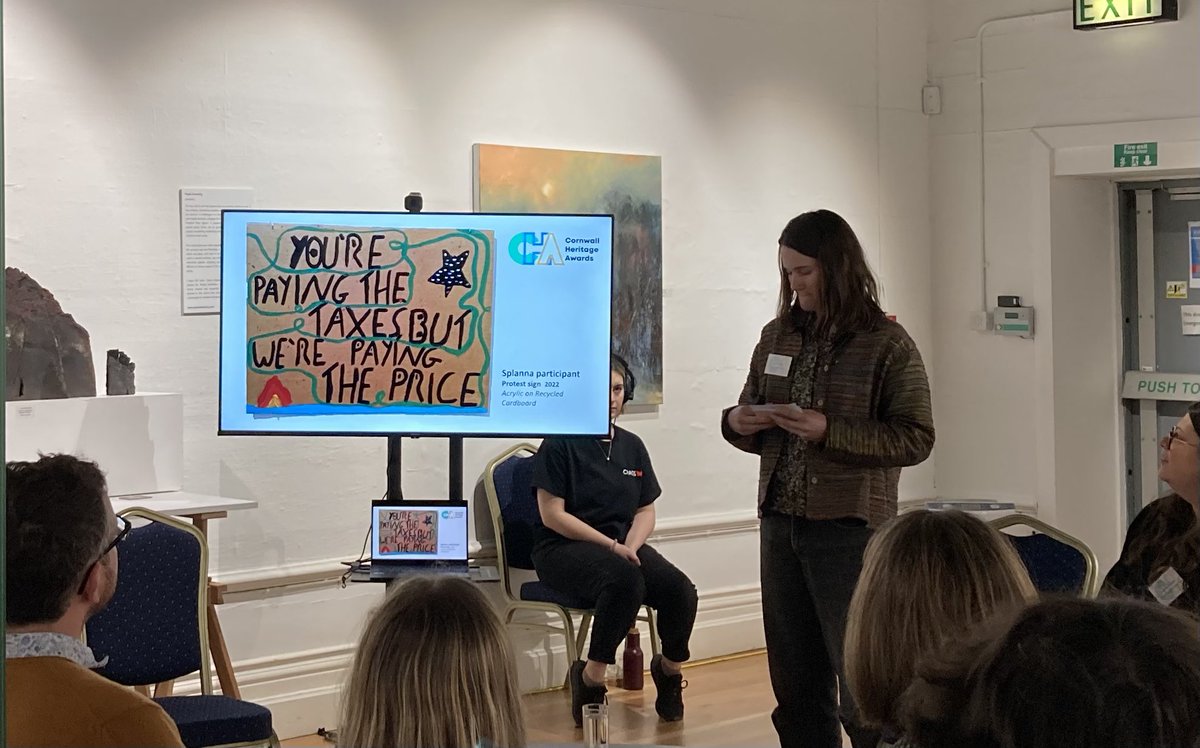 ‘What do Teenagers want? To be listened to’ Fabulous presentation about @FalmouthArtGall Splanna Young Climate Activist Art Club where young people are heard & supported using creative methodologies - thank you @EveSwan65931633 #CHA23