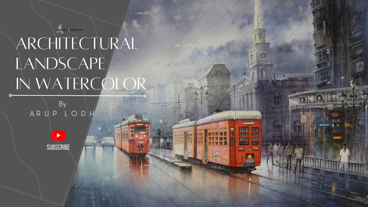 ArupLodh's tweet photo. ARCHITECTURAL LANDSCAPE IN WATERCOLOR BY ARUP LODH 

Watch full video. https://t.co/f17nEObVwy https://t.co/ryO0BmxVed