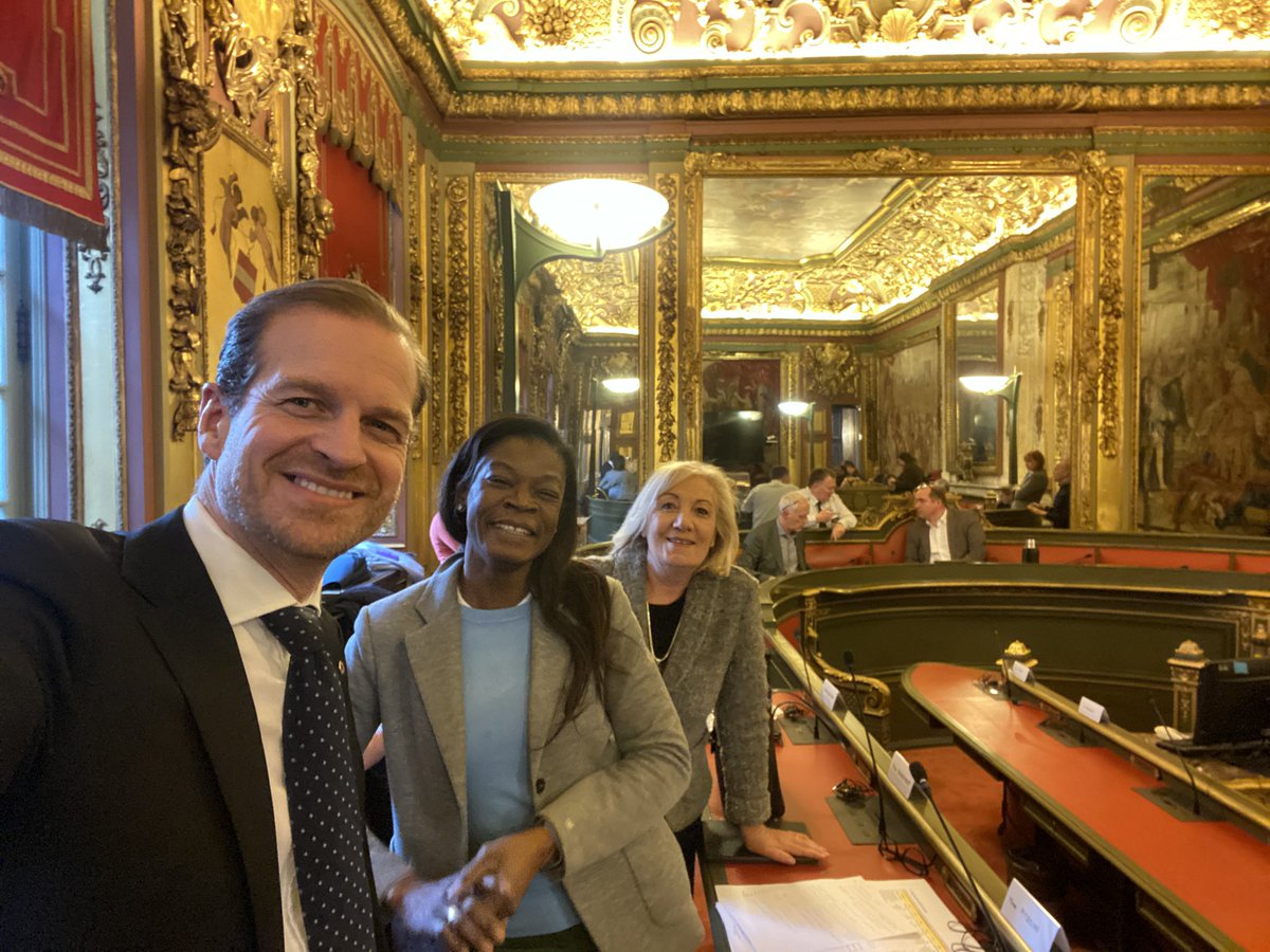 GeoffroyCoomans's tweet photo. Quel plaisir de déjà retrouver notre merveilleuse salle du Conseil, au sein de l’hôtel de Ville de #Bruxelles, à l’occasion du conseil de #police de @zpz_polbru 👮🏼‍♂️🚓

@PitroipaSolange @ClementineBugg1 @nathaliegilson #Polbru https://t.co/332uSr79nb