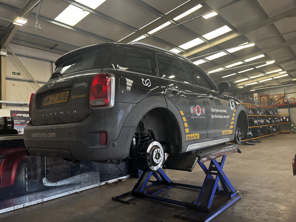 edentyres's tweet photo. New shoes for our courtesy car here at 📍Derby

@ContiUK all round for our #blackchilli themed hybrid mini 🛞

#tyres #Automotive #hybrid https://t.co/9VYkB9Otwg