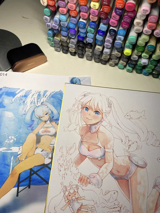 お絵描き中〜¶(⁄=˅̮=∖)⁋ 
