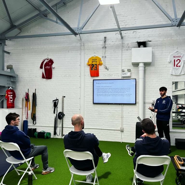 Ryan is almost half way through his placement year @SOLSportTherapy & has been an excellent addition to our team. 

Yesterday he delivered a really good presentation on the rehabilitation of lower back pain to our performance team. 👏🏽  #goperform #solentuniversity