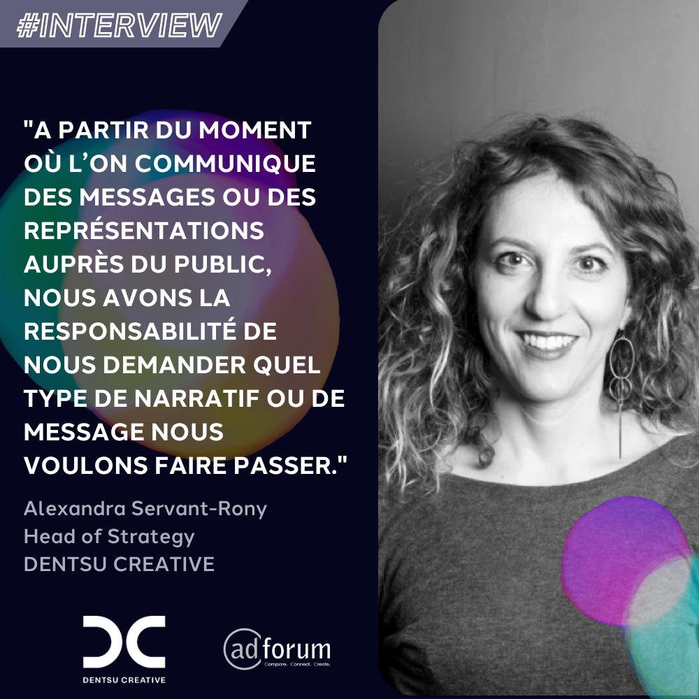 dentsuFR's tweet photo. #interview | Comment faire de la #publicité un moteur de #changement sociétal ? Alexandra Servant-Roy de @DentsuCRTVfr partage ses clés et ses idées pour un monde #publicitaire plus #responsable et #éthique pour #Adforum
👉 lien en commentaire https://t.co/QKhkd4Qk4F