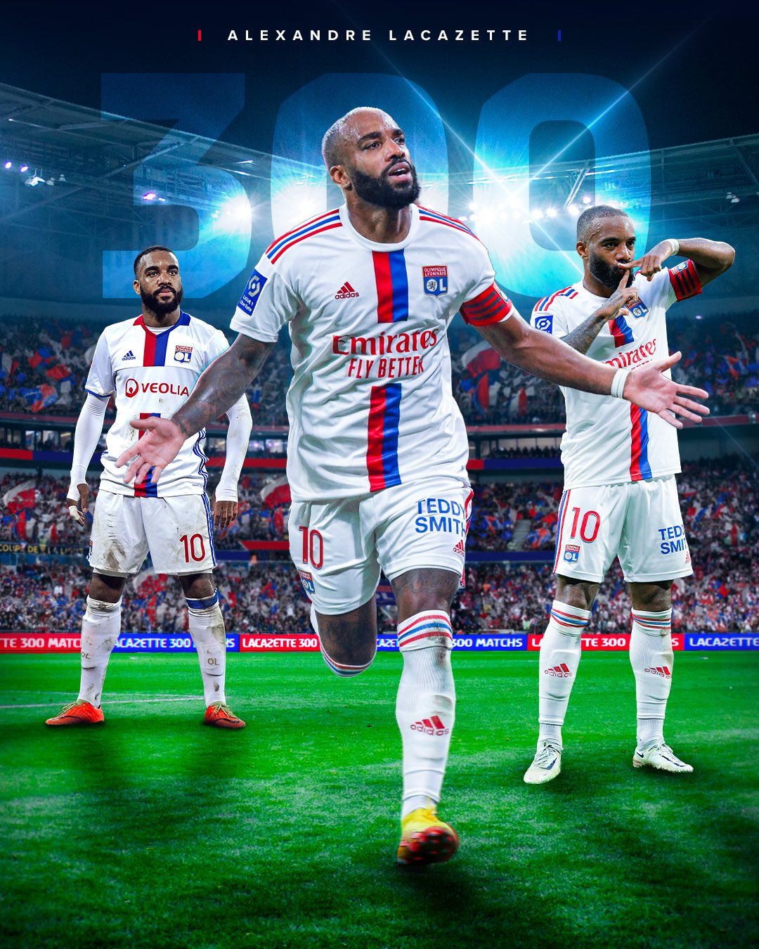 Olympique Lyonnais 🇬🇧🇺🇸 on Twitter "𝟑𝟎𝟎 𝐦𝐚𝐭𝐜𝐡𝐞𝐬 for LYON!🫡🔴🔵 OLLOSC