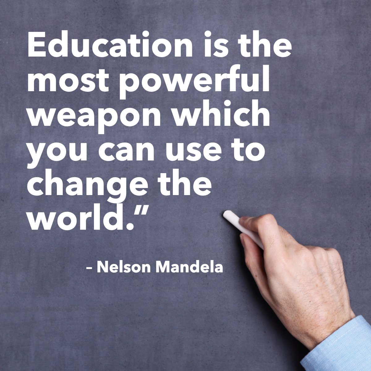 'Education is the most powerful weapon which you can use to change the world' 
— Nelson Mandela  📖

#educationquotes    #wisdomquote    #wisdomoftheday    #quotegram    #quoteoftheday    #nelsonmandela    #educationispower