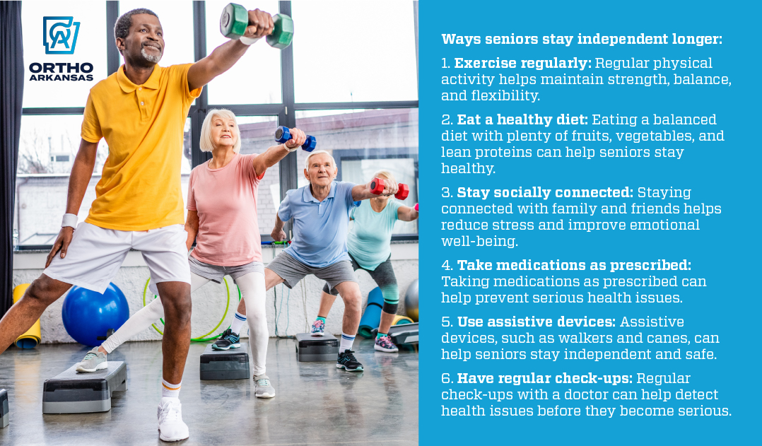 National Senior Independence Month is dedicated to helping senior citizens and community members share resources so the elderly can live independent, full lives.

We encourage our older patients to stay active through resources such as senior centers and community programs.