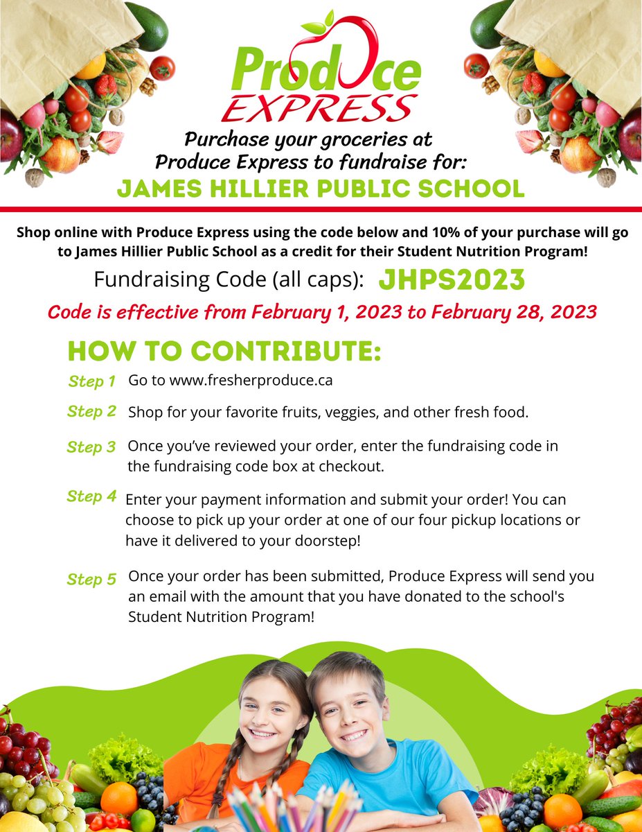 VPJenGatopoulos's tweet photo. If you purchase your groceries from Produce Express (hello, free delivery!), please use our fundraising code to raise money for our healthy snack program! You won't be disappointed! @GEDSB @JH_Jayhawks @BrantFFT #HealthyEating #AutismAwareness https://t.co/j9b63THf15