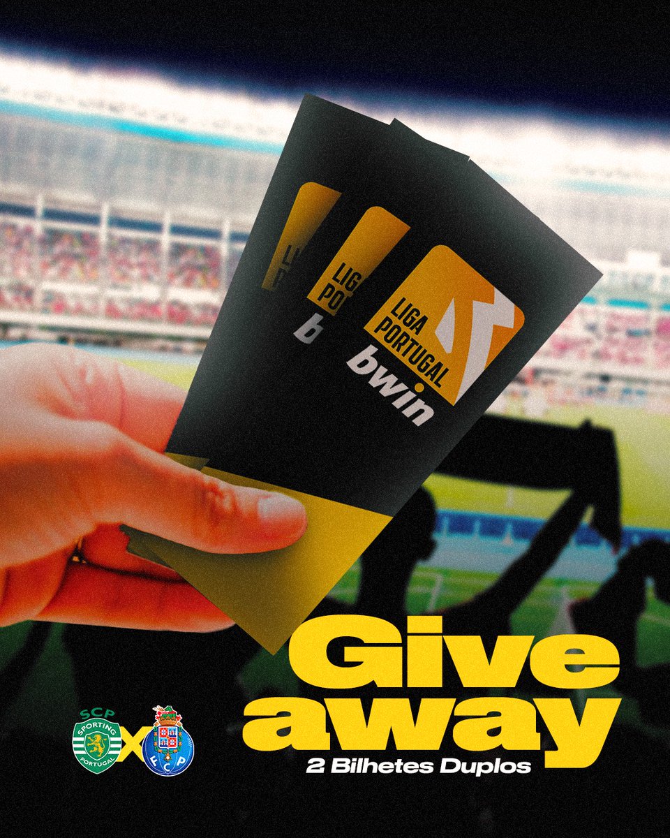 𝐆𝐈𝐕𝐄𝐀𝐖𝐀𝐘 𝟐 𝐁𝐈𝐋𝐇𝐄𝐓𝐄𝐒 𝐃𝐔𝐏𝐋𝐎𝐒 𝐒𝐏𝐎𝐑𝐓𝐈𝐍𝐆 𝐂𝐏 𝐗 𝐅𝐂 𝐏𝐎𝐑𝐓𝐎 😍

🚨 Para participar, só tens de:

👉 Seguir <a href="/bwin_portugal/">bwin_pt</a>
👉 RT + marcar um amigo

Participa as vezes que quiseres, desde que marques amigos diferentes. Boa sorte! 🍀