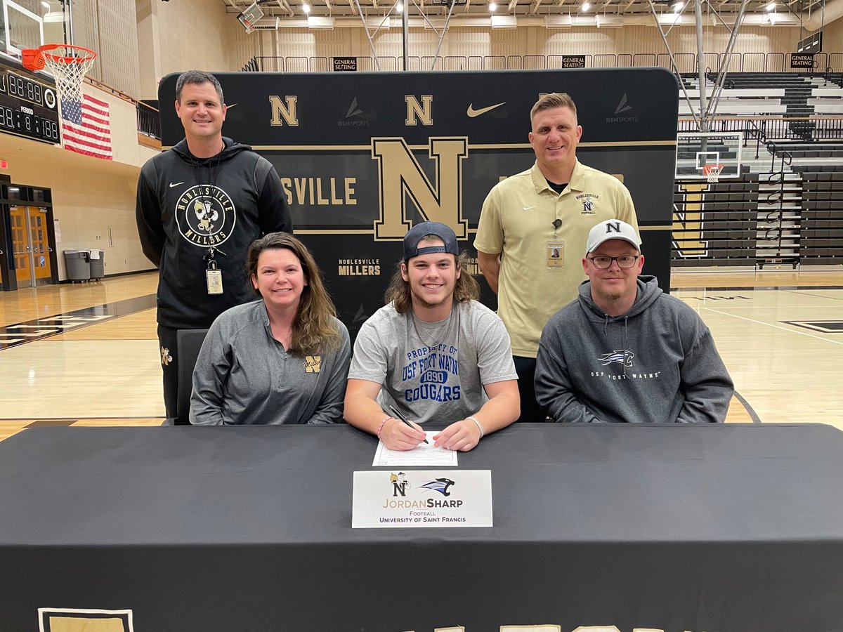 Noblesville Football (@noblesvillefb) on Twitter photo Congratulations to these 3 Seniors as they signed their NLI to compete at the collegiate level!
<a href="/BlakeCole50/">BLAKE COLE</a> signing with <a href="/DePauwTigersFB/">DePauw Football</a>
<a href="/SpeekTrey/">Trey Speek 6'2 Safety</a> signing with <a href="/UFOilersFB/">UF Football</a>
<a href="/JSharp46060/">Jordan Sharp</a> signing with <a href="/usf_fb/">USF Football</a>
#GoMillers #LetsBeGreat Congratulations to these 3 Seniors as they signed their NLI to compete at the collegiate level!
<a href="/BlakeCole50/">BLAKE COLE</a> signing with <a href="/DePauwTigersFB/">DePauw Football</a>
<a href="/SpeekTrey/">Trey Speek 6'2 Safety</a> signing with <a href="/UFOilersFB/">UF Football</a>
<a href="/JSharp46060/">Jordan Sharp</a> signing with <a href="/usf_fb/">USF Football</a>
#GoMillers #LetsBeGreat