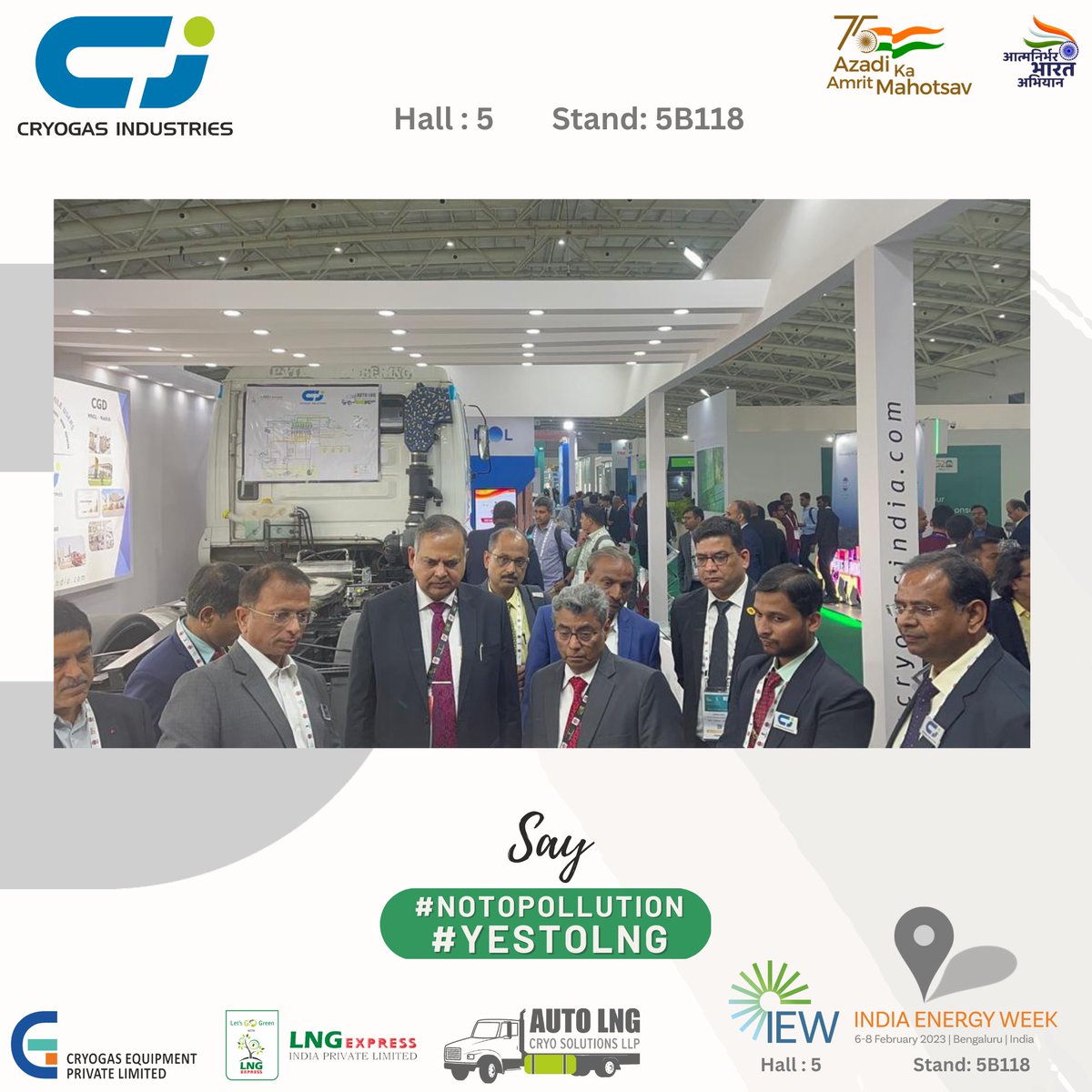 cryogas_india's tweet photo. Cryogas Industries welcomed the Hon'ble Shri Sandeep Kumar Gupta Chairman & MD, @gailindia at its stall 5B118 Hall 5 at #IndiaEnergyWeek 2023, Bengaluru. He was felicitated by Shri Nayan Pandya, MD and his team
#indiaenergyweek2023 #LNGExpress #AutoLNG #NoToPollution #YesToLNG https://t.co/Bm6xisj2M8