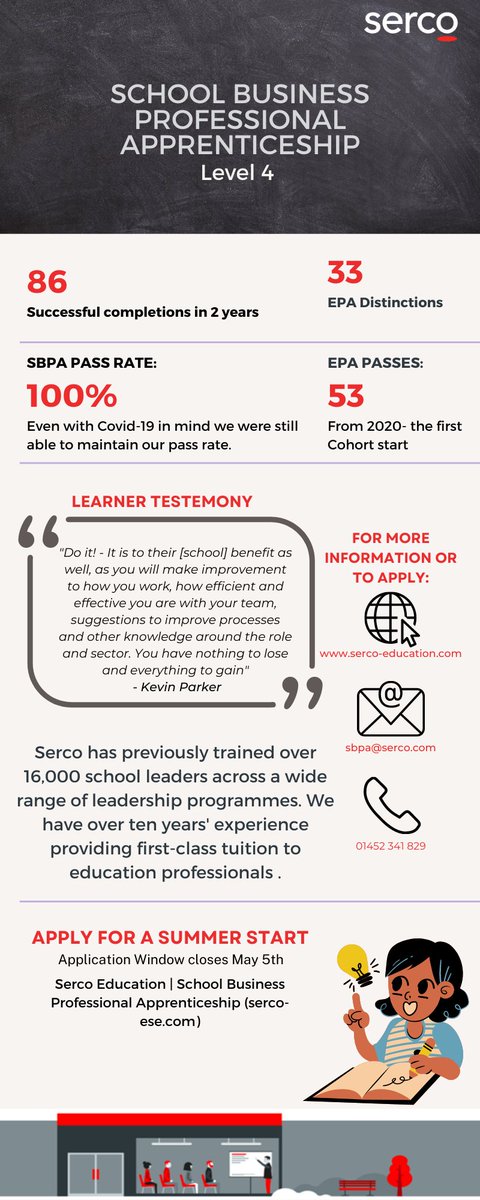 SercoEducation's tweet photo. "...You will make an improvement to how you work and how efficient and effective you are with your team"
Kevin Parker (School Business Professional Apprentice)

Our SBPA course currently has places available for our summer start! https://t.co/QlA0gO57AT

#NAW2023 #apprenticeships https://t.co/RGr1RyY1ab
