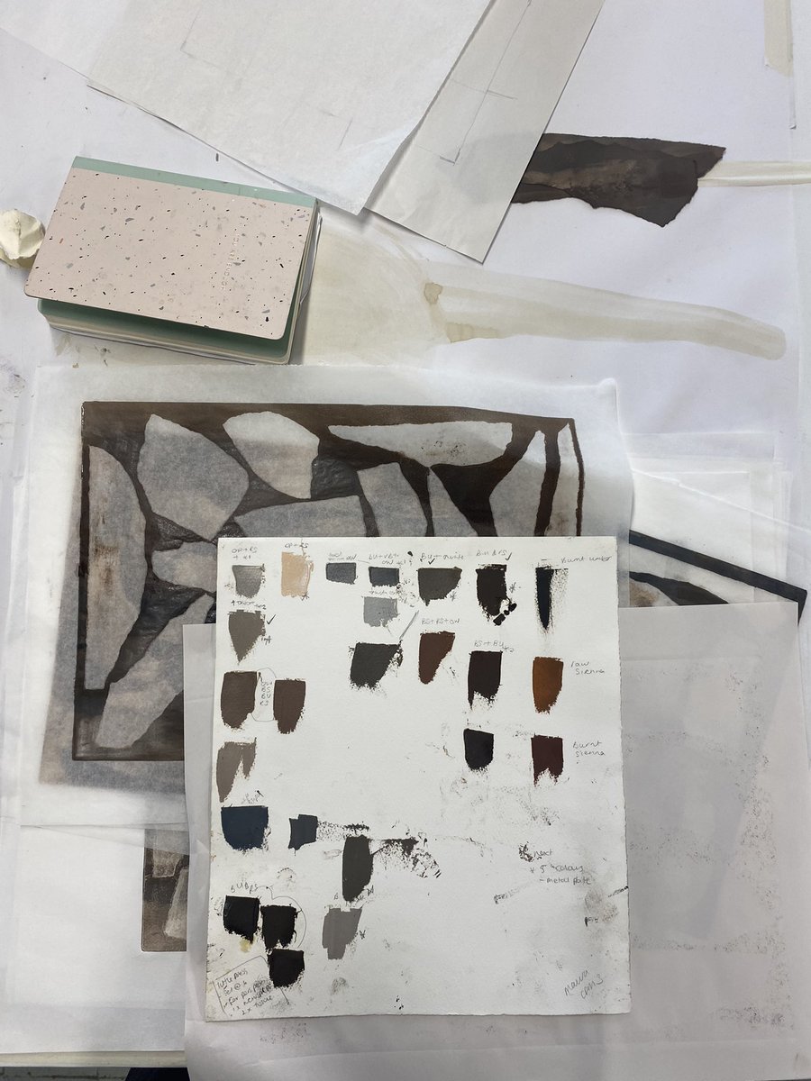 mondays_studio's tweet photo. Been working on a muted colour pallet for almost a year. The work is part of my constructed monoprints &amp; stitch pieces. You can see them at the upcoming @GroundedPrint exhibition in March. We are showing @HotBedPress Come see us, we would love to meet you! https://t.co/RsOs6BUcLb