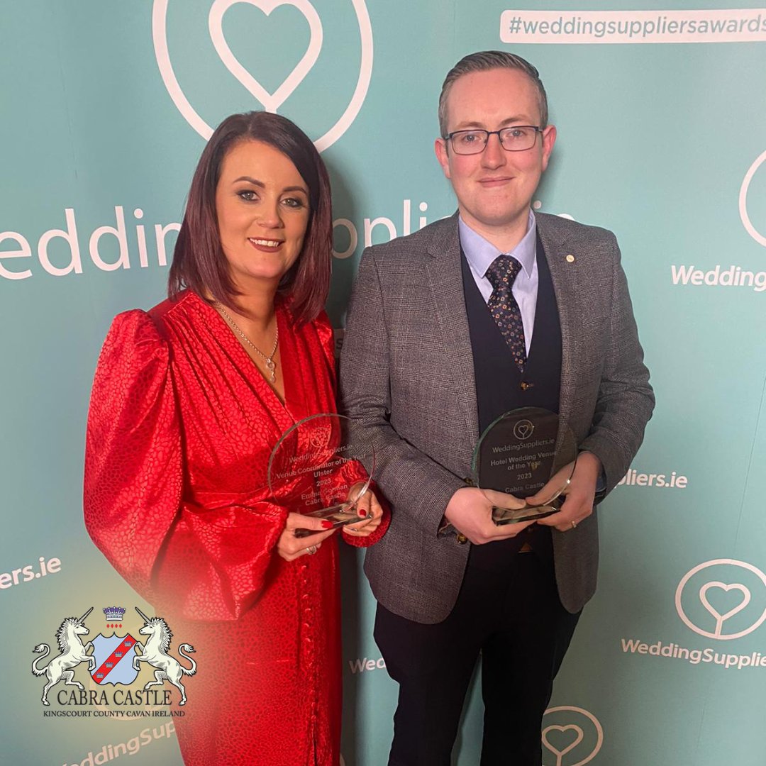 Cabra Castle Hotel (@cabracastle) on Twitter photo We are delighted to share that we have been awarded ‘Hotel Wedding Venue of the Year’ at the <a href="/WedsuppliersIRL/">Weddingsuppliers.ie</a> awards last night.
Congratulations to our wedding coordinator, Emma Gorman, who was awarded ‘Venue Coordinator of the Year Ulster’.
#Weddingsupplierawards We are delighted to share that we have been awarded ‘Hotel Wedding Venue of the Year’ at the <a href="/WedsuppliersIRL/">Weddingsuppliers.ie</a> awards last night.
Congratulations to our wedding coordinator, Emma Gorman, who was awarded ‘Venue Coordinator of the Year Ulster’.
#Weddingsupplierawards